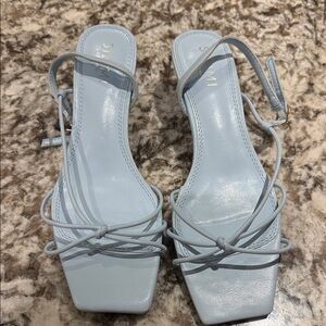 Elegant Light Blue Strappy Heels